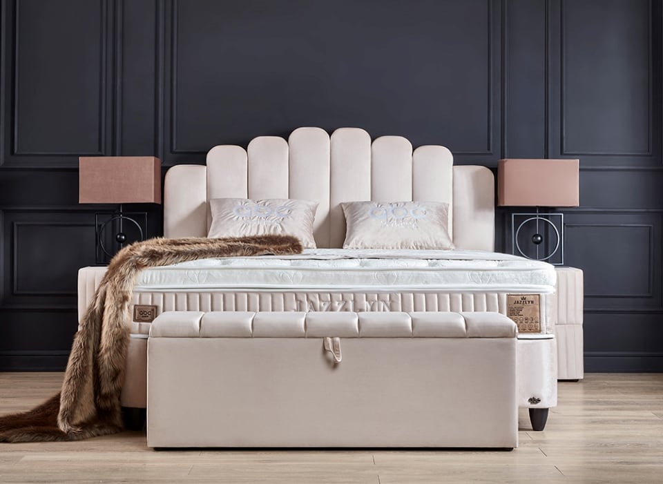 Boxspringbett Jazzlyn von ABC Bedding: Luxuriöser Schlafkomfort mit integriertem Bettkasten und optionalen Extras