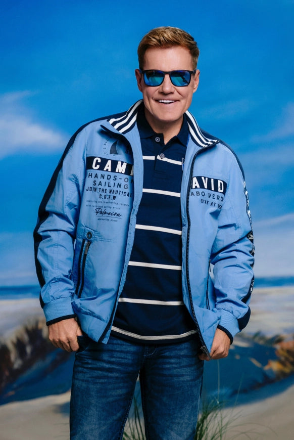 CAMP DAVID Kurzarmpolo mit Streifen-Design