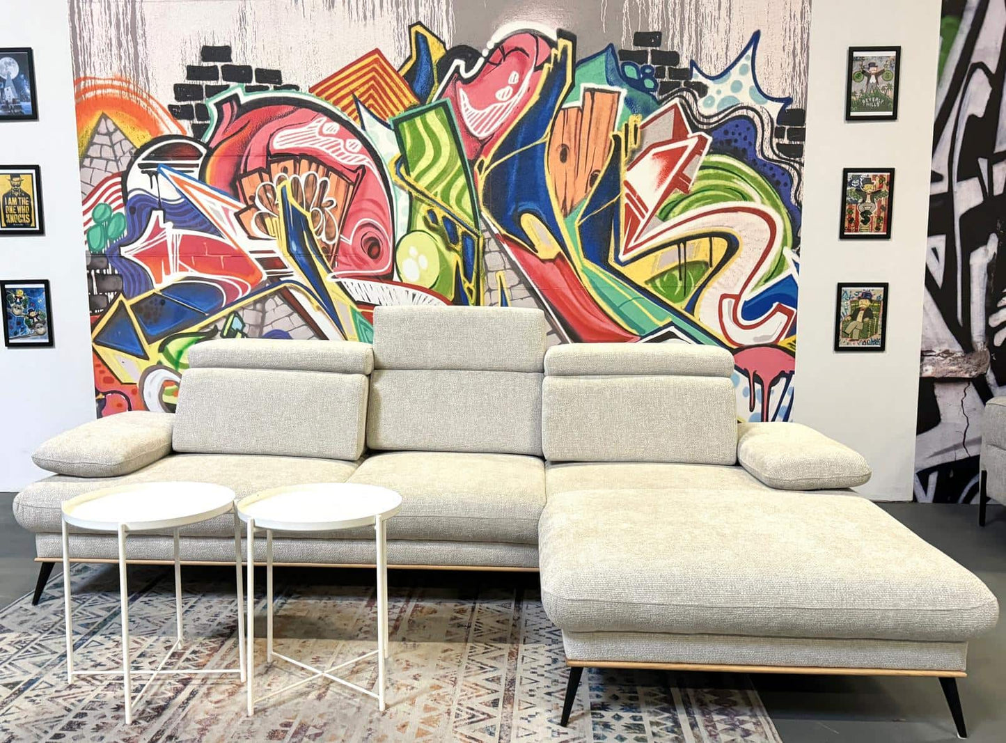 Ecksofa SANTORINI in Sand - inkl. Sitztiefenverstellung