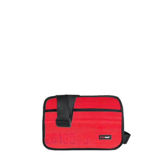 Feuerwear Crossbody Bag, Oscar, rot, aus recyceltem Feuerwehrschlauch