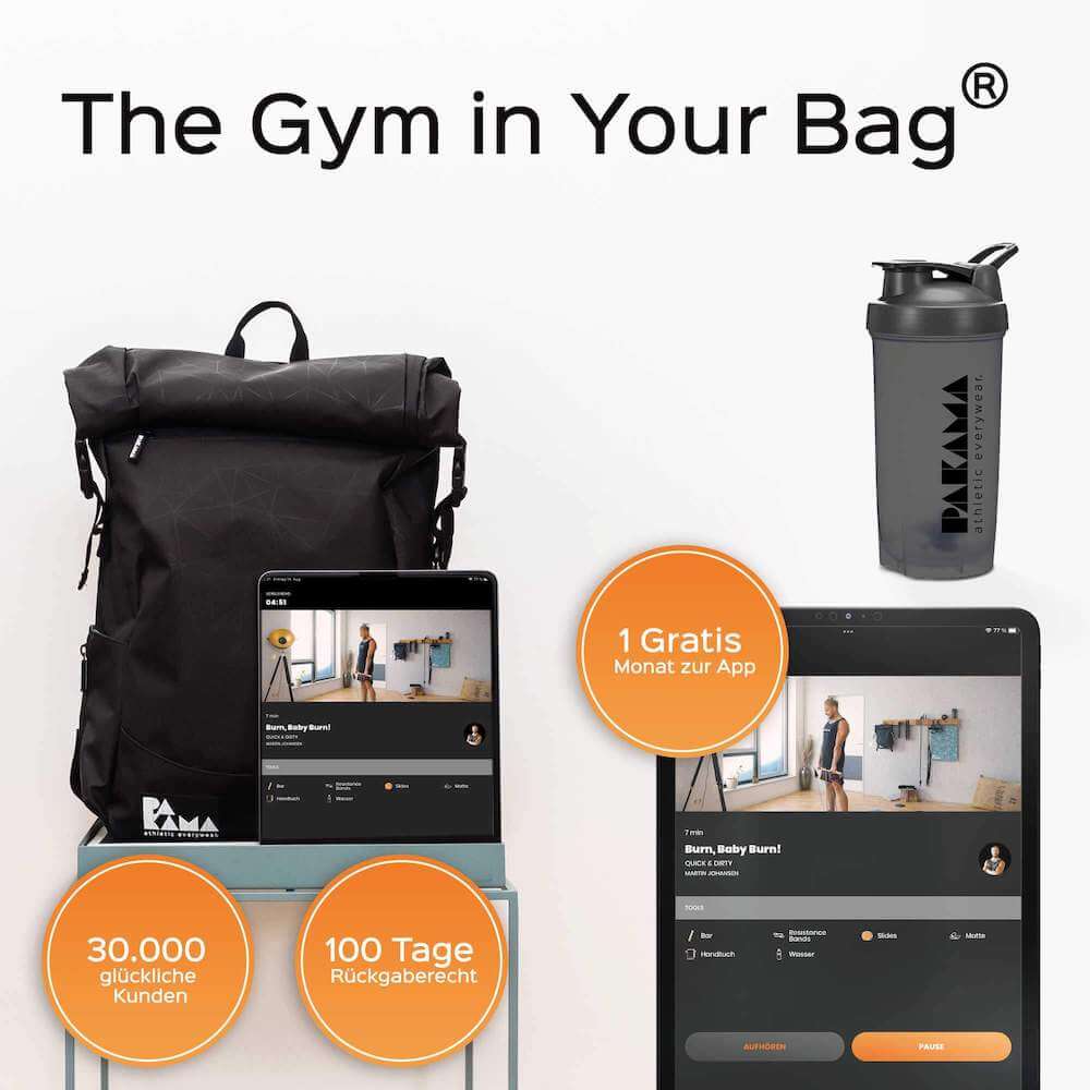 PAKAMA Fitnessstudio to Go (inkl. App) + Shaker - BERLIN Black