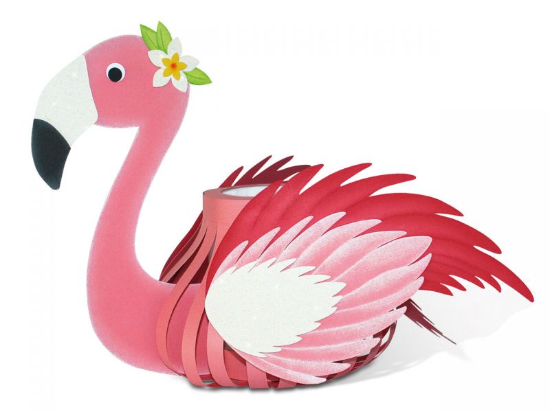 URSUS Laternen-Bastelset »Flamingo«, 3D-Streifen