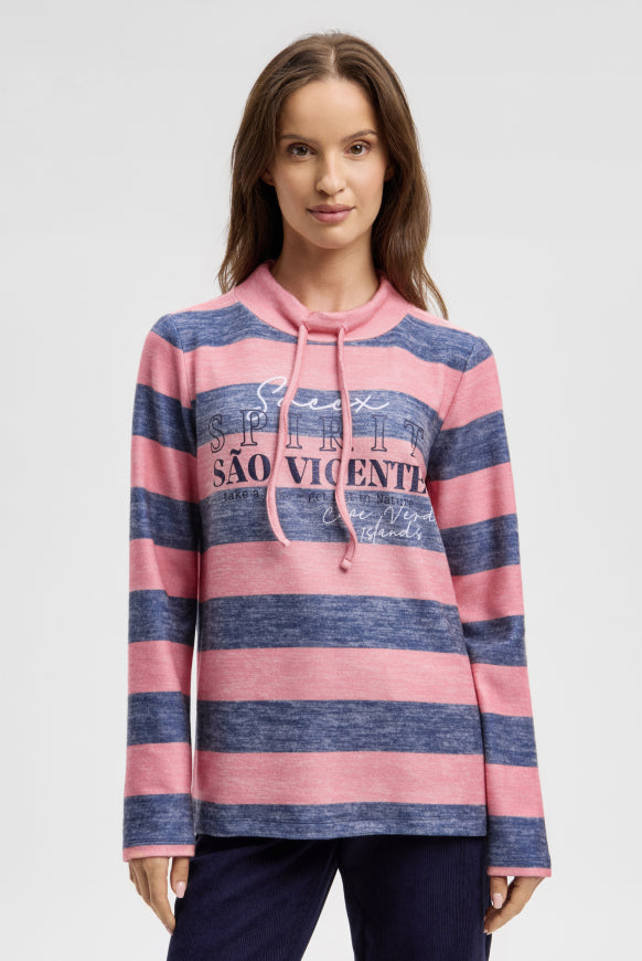 SOCCX Pullover aus Flauschstrick mit Blockstreifen