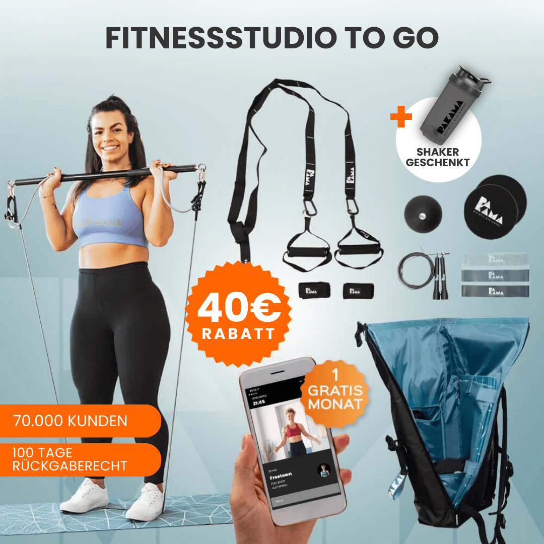 _Putzmarie_ SPEZIAL: Fitnessstudio to Go (inkl. App) + Shaker - Alle Tools + Bag / BERLIN Black