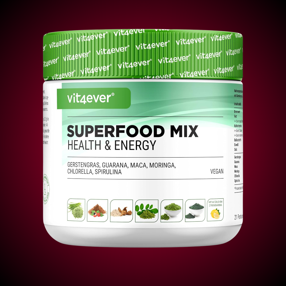 Superfood Mix - 100% natürlicher Power Smoothie - Mit Zitronen Aroma - Vegan