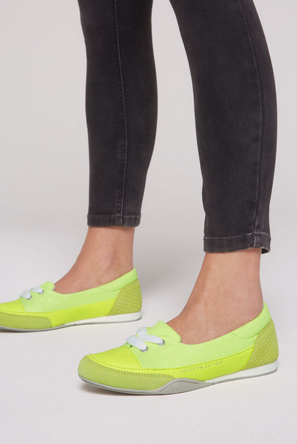 SOCCX Sneaker Ballerina im Materialmix mit Glitter-Effekten