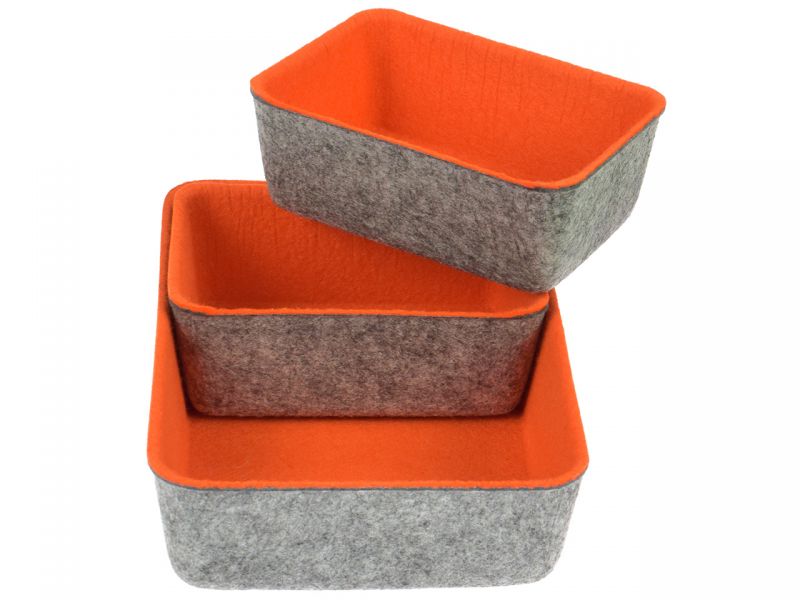 Spielheld Filz-Sortiment-Behälter, orange, 3er-Set