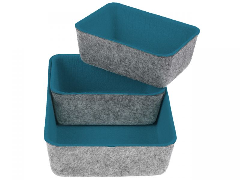 Spielheld Filz-Sortiment-Behälter, türkis, 3er-Set