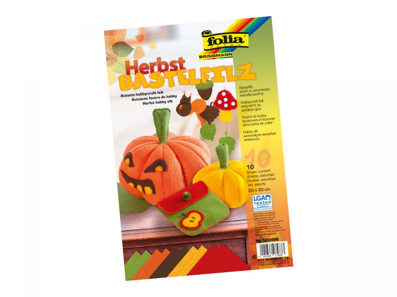 Folia Bastelfilz Herbst, 10 Blatt