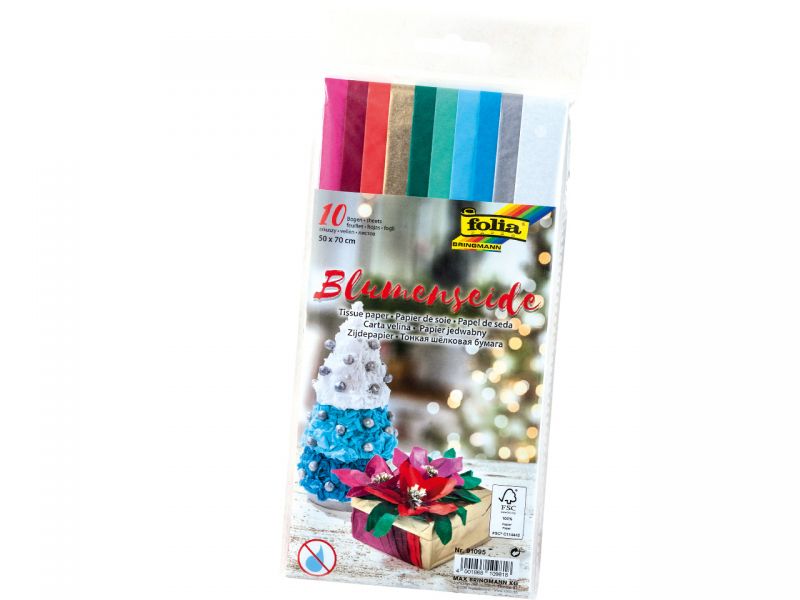 Folia Blumenseide »Weihnachten«, 20 g/m², 50 x 70 cm, 10 Bogen