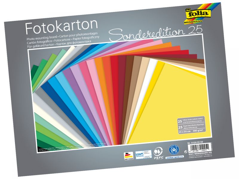 Folia Fotokarton, 300 g/m², 25 x 35 cm, 25 Bogen