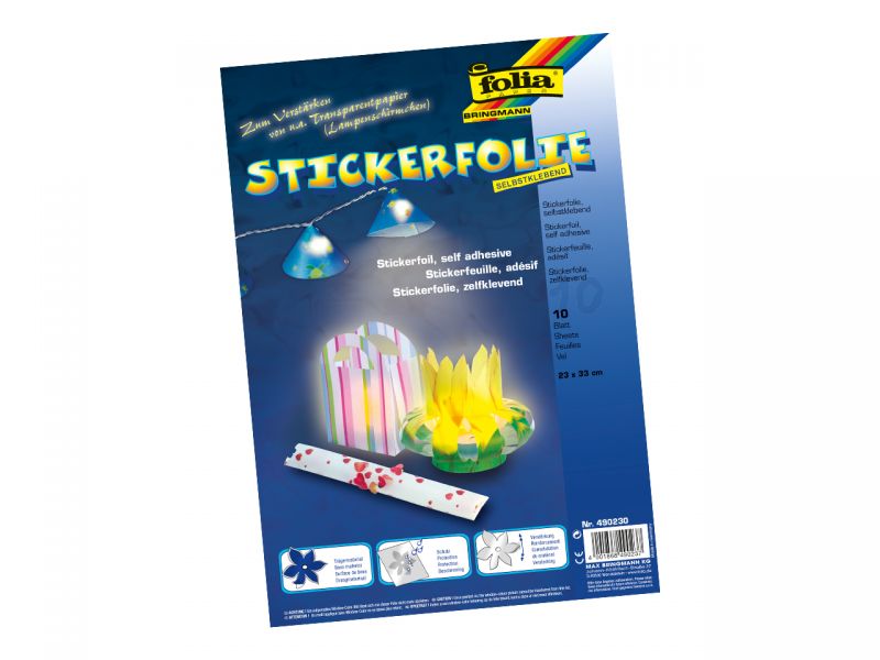 Folia Stickerfolie, einseitig selbstklebend, 23 x 33 cm, 10 Blatt