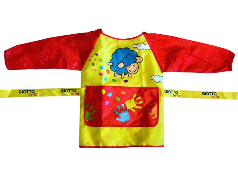 GIOTTO be-bè Malschürze mit Ärmeln und Zubehörtasche, gelb/rot, 2-5 Jahre