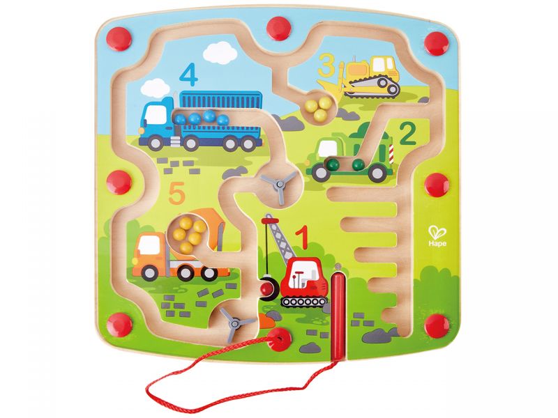 Hape Magnet-Labyrinth »Baufahrzeuge«
