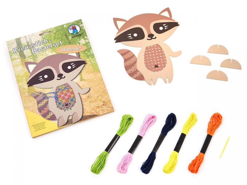 URSUS Kreuzstich-Bastelset »Waschbär«