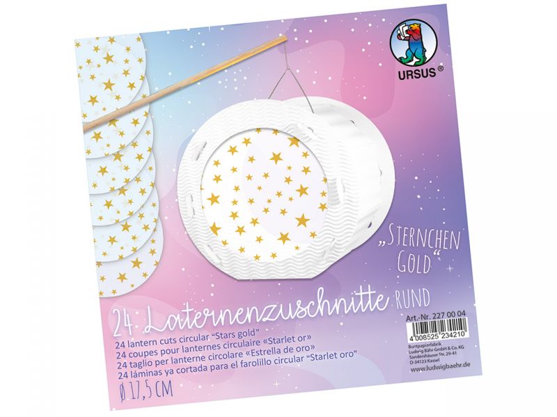 URSUS Laternenzuschnitte »Sternchen gold«, rund, 24 Blatt
