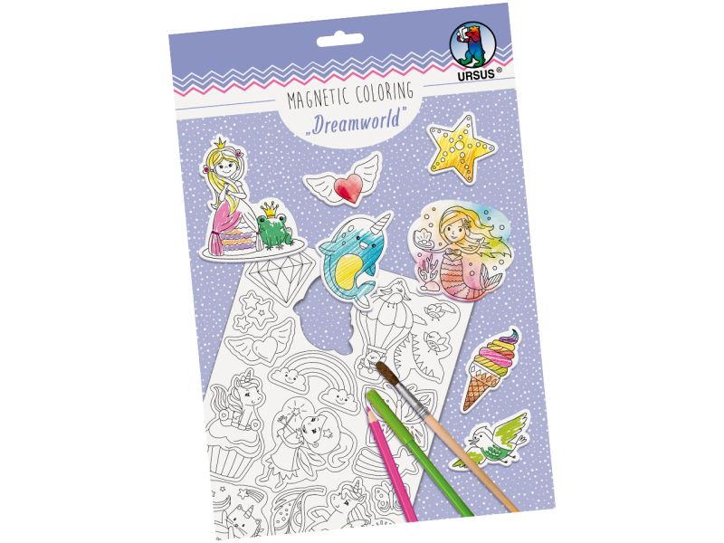URSUS Magnetic Coloring »Dreamworld«, A4, 2 Blatt