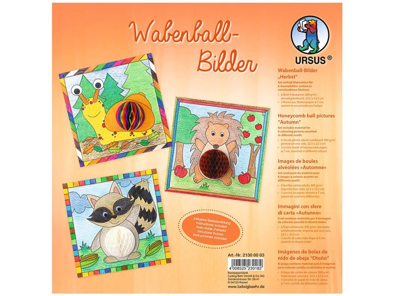 URSUS Wabenballbilder »Herbst«, 6 Stück