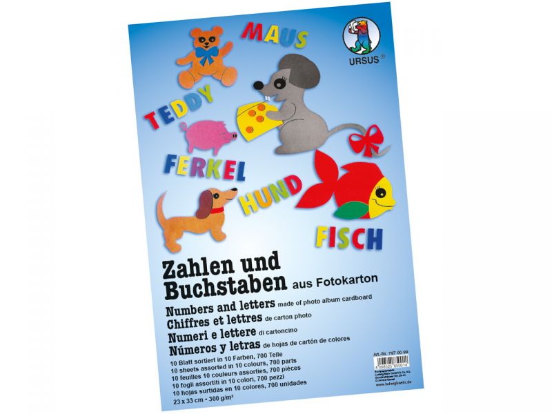 URSUS Zahlen und Buchstaben aus Fotokarton 300 g/m²