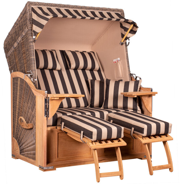 Strandkorb Seeblick Teak PE Grey Dessin 581