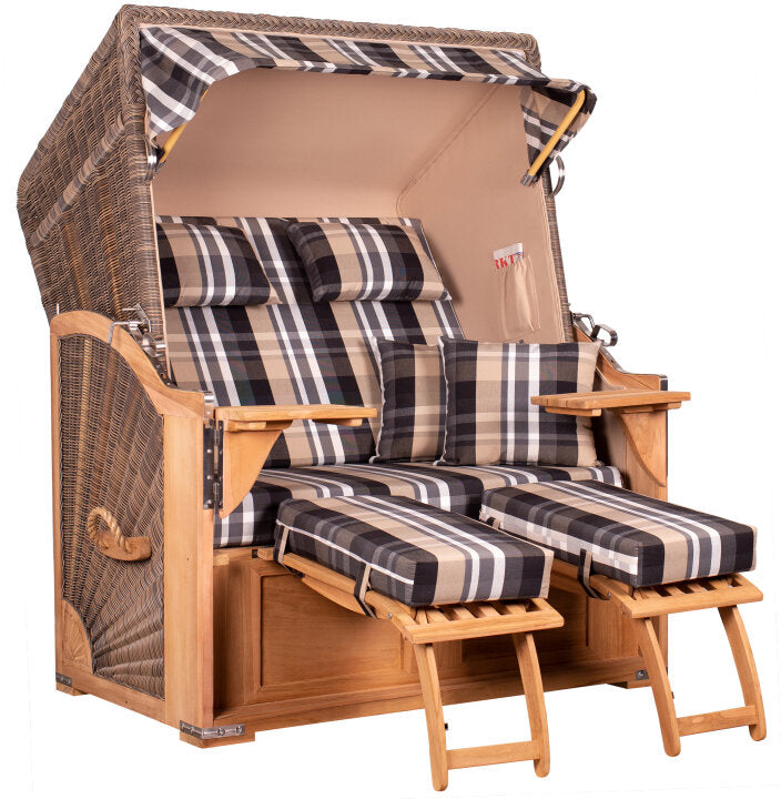 Strandkorb Seeblick Teak PE Grey Dessin 583