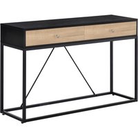 HOMCOM Konsolentisch Eingangstisch Modern für Wohnzimmer 2 Schubladen Metallrahmen Maße 120 x 35 x 75 cm Aosom