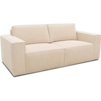 Sofa 100017, 2-Sitzer, Cord, Rückenkissen, Armlehnen, 2er Couch, 210 x 93 x 84 cm (BxTxH), creme Aosom