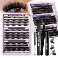 European and American cross border 30D100D dense single cluster false eyelashes set 10 16mm curling DIY segmented eyelashes