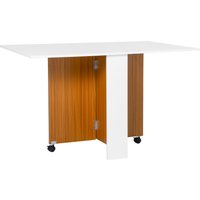 HOMCOM Klapptisch Mobiler Esstisch mit klappbarer Arbeitsplatte und Rollen, vielseitiger Beistelltisch für Küche und Esszimmer in Weiß Aosom.de