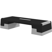 SPORTNOW Stepper mit Höhenverstellung, abnehmbaren Stufen und rutschfester Basis, Aerobic-Step aus ABS, 97x36x15/20/25 cm, Grau Aosom
