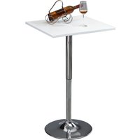 HOMCOM Bartisch Höhenverstellbar Stehtisch mit Drehbar Tischplatte, Rutschfest Küchentisch für Wohnzimmer, Esszimmer, Weiß, 60 x 60 x 82-103 cm Aosom