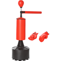 HOMCOM 3-tlg Boxsack Set mit Ständer Pumpe und Handschuhen 88 x 48 x 155-205 cm Schwarz Rot für effektives Boxtraining Aosom.de