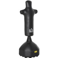 HOMCOM Boxsack Stehend 180cm für Erwachsene, Heavy Duty Boxdummy, humanoides Design, ideal für Profis & Anfänger, Schwarz Aosom.de