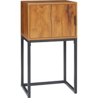 HOMCOM Konsolentisch Flurtisch mit Schrank im Industriedesign, Beistelltisch, Stahl, Natur, 40x30x76 cm Aosom