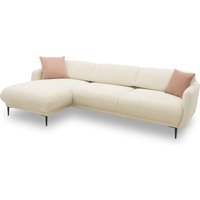 Ecksofa 200 023, L-Form, Rückenfunktion, Holz-Füße, 269 x 156 x 73 (BxTxH), creme Aosom