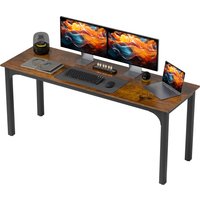 HOMCOM Schreibtisch Computertisch Bürotisch mit Industrie-Design, Stahlgestell für Arbeitszimmer Schlafzimmer Home Office, 100 x 54 x 75 cm Rustikal Braun Aosom