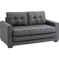 HOMCOM Schlafsofa Klappsofa 2-Sitzer, Bettsofa mit Schlaffunktion, Leinen-Touch, Gummiholz, Grau, 147,5x75x85cm Aosom