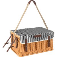 Outsunny Picknickkorb aus Weidenholz Picknickkoffer für 4 Personen mit Picknickdecke Besteck Set, Flascheöffner Picknicktisch Picknick Set Komplettset für Camping Strand Weihnachten Hellbraun Aosom