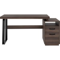 Schreibtisch, mit Schubladen moderner minimalistischer Stil, hochwertigem Metallrohr multifunktionales Aufbewahrungsdesign 161x54x76.3cm Aosom.de