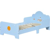 ZONEKIZ Kinderbett mit Anti-Fall-Seiten, Kinderbett Alter 3-6 Jahre mit Weltraum-Motiv, 143x74x59 cm, Blau Aosom