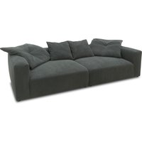 Bigsofa 800008, 2-Sitzer in Cord, mit Filzgleitern, 2er Couch, 304 x 135 x 69 (BxTxH), grau Aosom