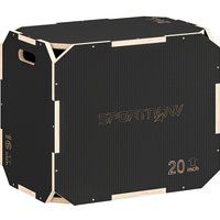 SPORTNOW 3-in-1 Plyo-Box aus Holz, rutschfeste, eckenlose Plyo-Plattform mit Grifföffnungen für Heim- und Outdoor-Workouts, 61/51/40,5 cm Aosom