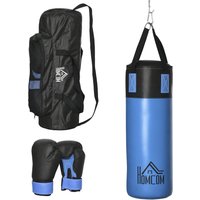 HOMCOM Boxhandschuhe gefüllt 100 KG Ø25 x 120 cm blau für Boxtraining und Fitness Aosom.de