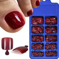 100 Pieces Of Solid Color Toe Wear Nail Tips Simple Advanced Ladies Boxed Toe Nail Art Nail Tips