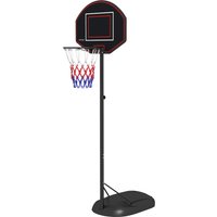 SPORTNOW Basketballkorb höhenverstellbar 221-282cm bruchsichere Rückwand mit Rädern für Erwachsene, stabile Stahlkonstruktion in Schwarz Aosom.de