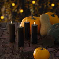 LED-Blockkerzen Ø 5 x 15 cm Schwarz – 4 Stück