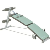 SPORTNOW Sit Up Bank Klappbarer Bauchtrainer, 5-Fach Verstellbare Trainingsbank, Rückentrainer mit Beinfixierung und Widerstandsbänder, Grün Aosom