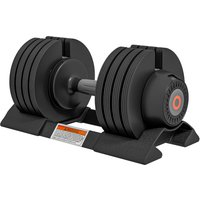 SPORTNOW Hantelset, Hanteln mit Ablagefach, rutschfest Griff, Kurzhantelset aus Kunststoff, verstellbar 6/11/16/20 kg Kurzhanteln, Dummbell Set für Zuhause, Fitnessstudio, Krafttraining Aosom