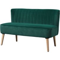 HOMCOM 2-Sitzer Loungesofa Zweiersofa dunkelgrün, Holzrahmen, samtartiges Polyester, Schaumstoffpolsterung, 117 x 56,5 x 77 cm Aosom.de