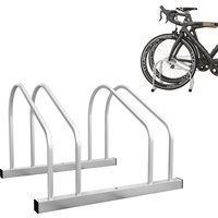 SPORTNOW Fahrradständer 2 Fahrräder Fahrradständer Reifenablage 61 mm Abmessung 50L x 34B x 27,5H cm Stahl silber Aosom